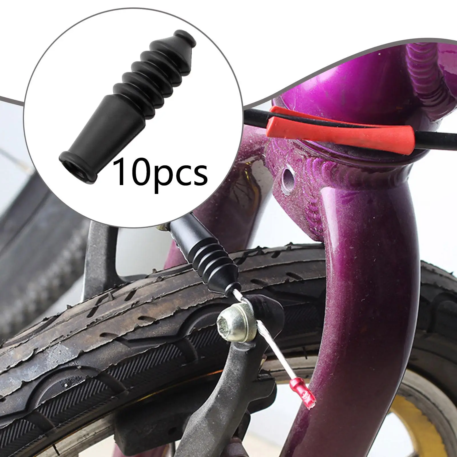 

10 Pieces Bicycle V-brake Cable Brake Boots Simple Installation Bend Cable Boots