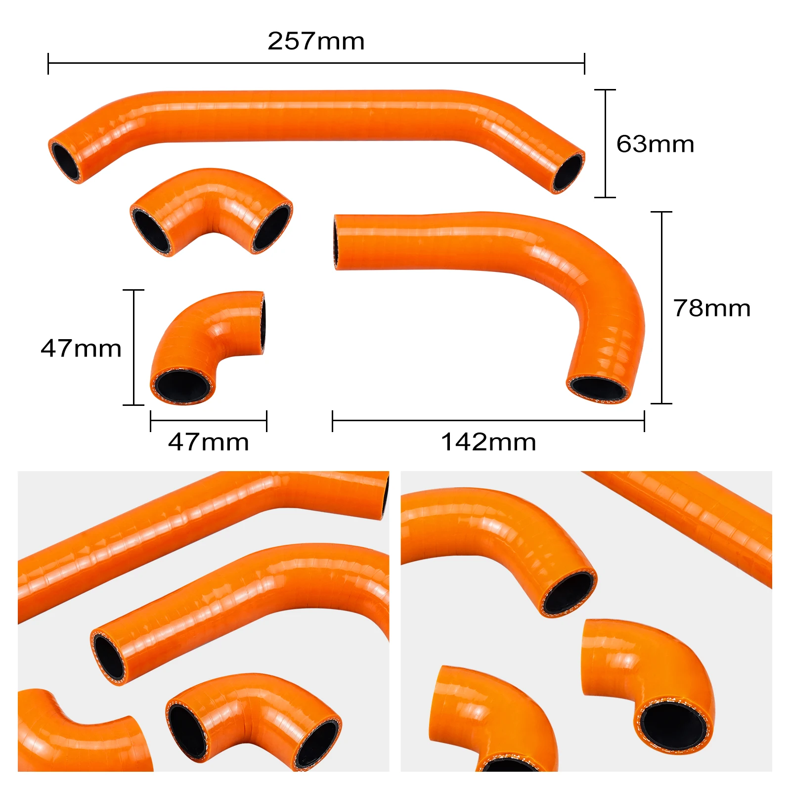 Silicone Radiator Coolant Hose Clamps Kit For KTM EXC 300 EXC250 XCW250 XCW300 2024 XC300 XC250 SX250 SX300 2023-2024 300 EXC