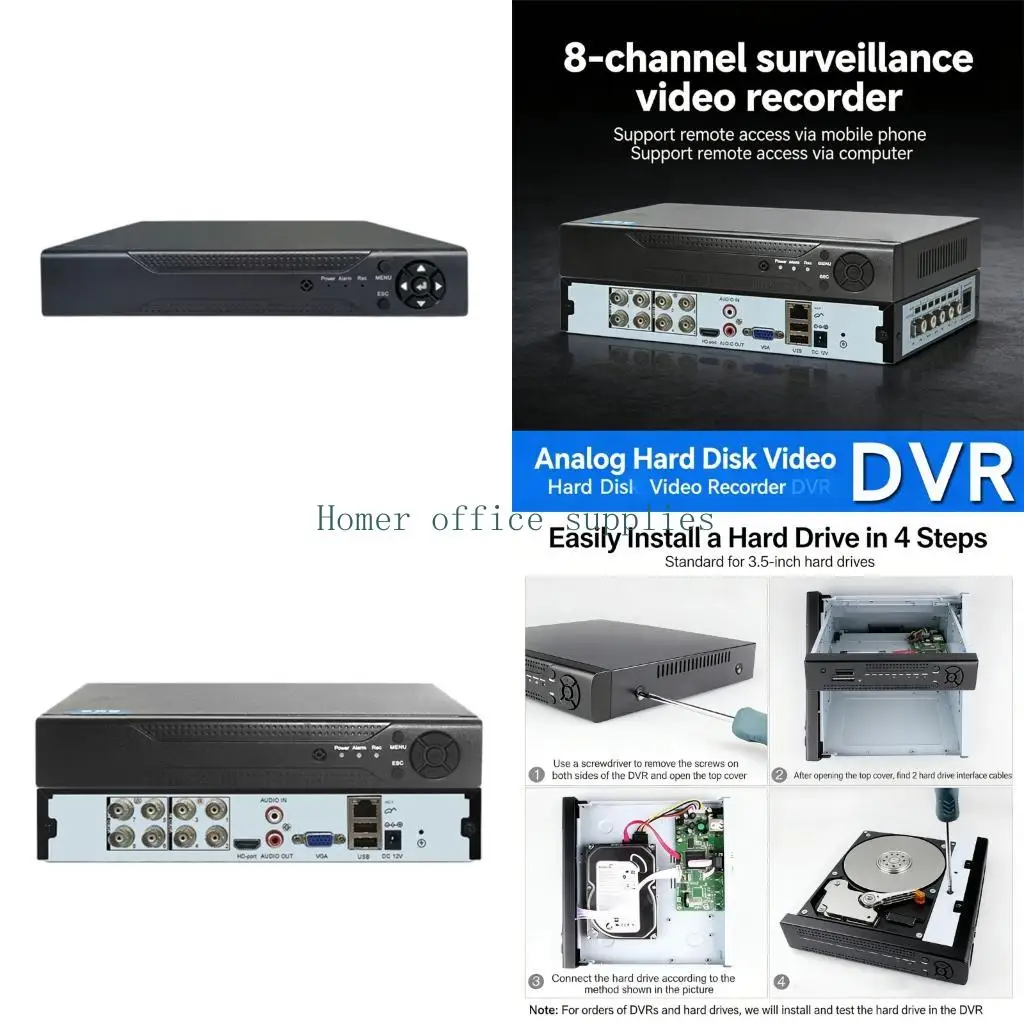 

K43B 8 Channel Sound Coaxial Motion Detection DVR Video Recorder Video Monitoring