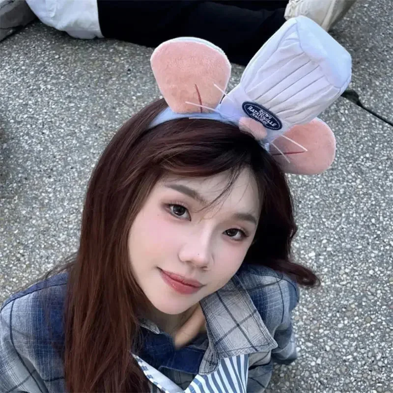 

New Headband Wide-Brimmed Hairpin Mouse Ears Headdress Girl Kid Party Gift Cartoon Hairband Ratatouille Kawaii Cute Plush Doll