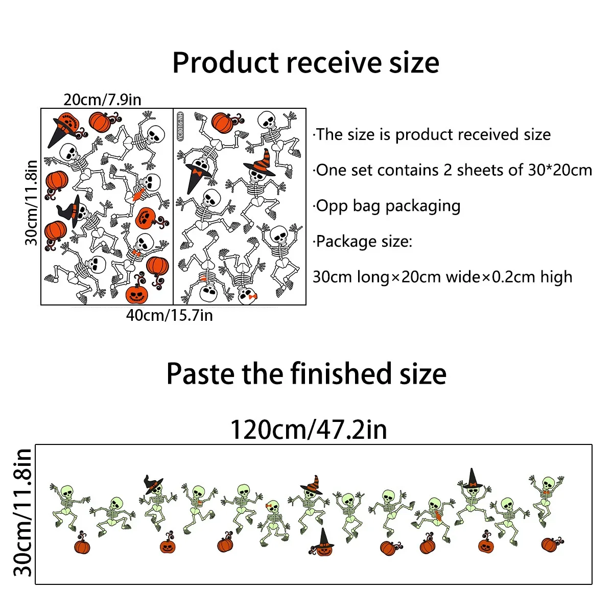 Halloween Skull Luminous Wall Sticker Luminous Sticker Room Decoration Wall Sticker