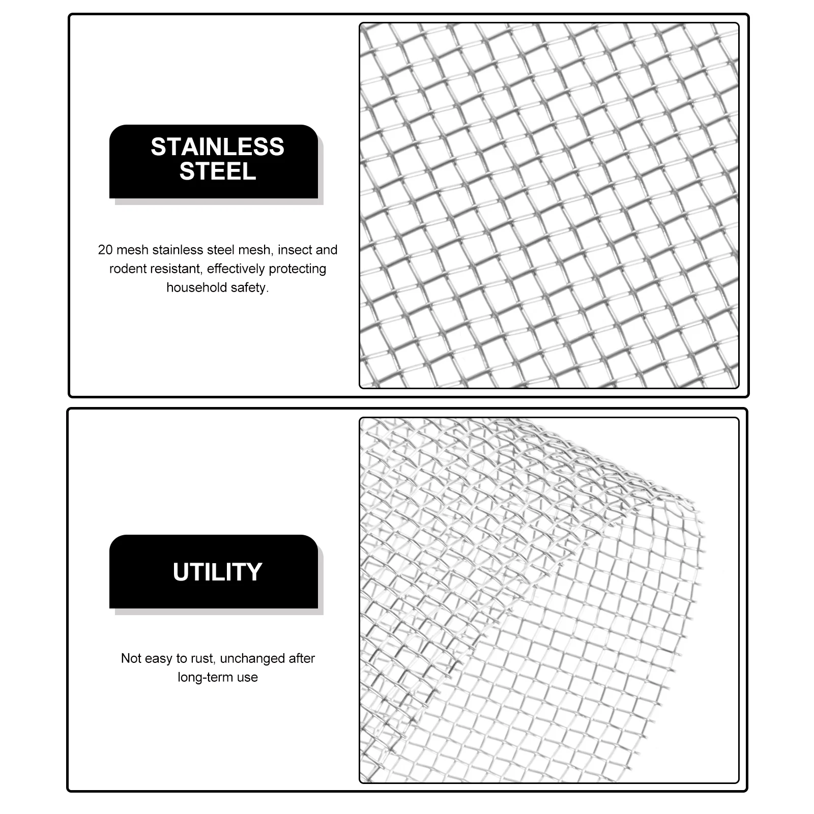 

30X30Cm Stainless Steel Wire Mesh Mouse Proof Mesh Screen Insect Net Vent Filter Drain Cover Adjustable For Home Garden Tool