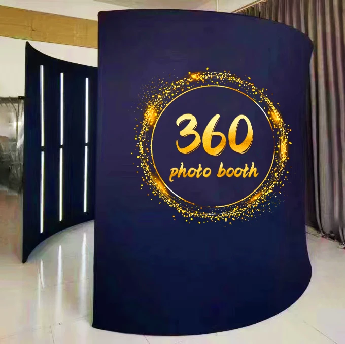 For   Photo Booth Backdrop for Party Event 360 Degree Video Camera Led Lights Vogue Booth Enclosure