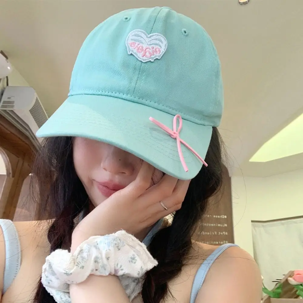 أزياء التطريز الحب القلب قبعة بيسبول القطن واقية من الشمس قبعة الشمس Snapback الكورية نمط بلغت ذروتها قبعة في الهواء الطلق