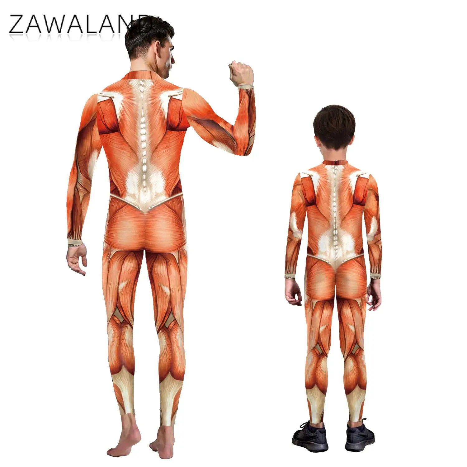 Zawaland Family Matching Outfits Cosplay Custom Parent-Child Jumpsuit Anime Bodysuit Cosplay Costumes Zentai Muscle Suit Catsuit