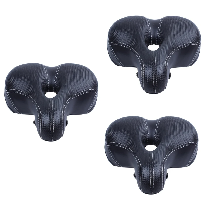

3X Bicycle Cycling Big Bum Saddle Seat Road MTB Bike Wide Soft Pad Comfort Cushion
