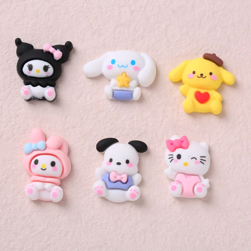 

5pcs Colorful Sanrio Series Resin Flatback Cabochons DIY Jewelry Accessories Handmade Mobile Phone Case Charms Hairpin Material