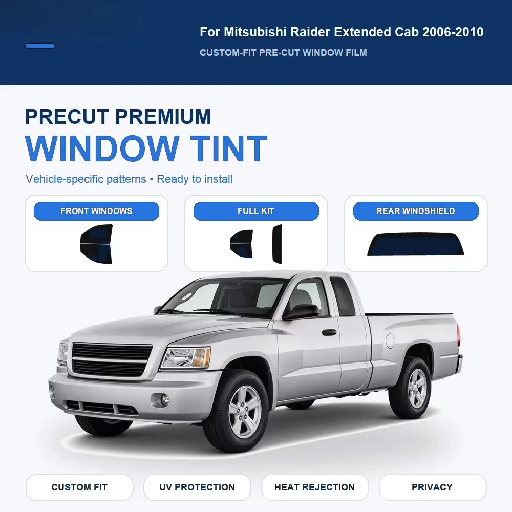 Premium Precut Window Tint Kit Front Rear Windows Rear Windshield For Mitsubishi Raider Extended Cab 2006-2010 Nano Ceramic Film