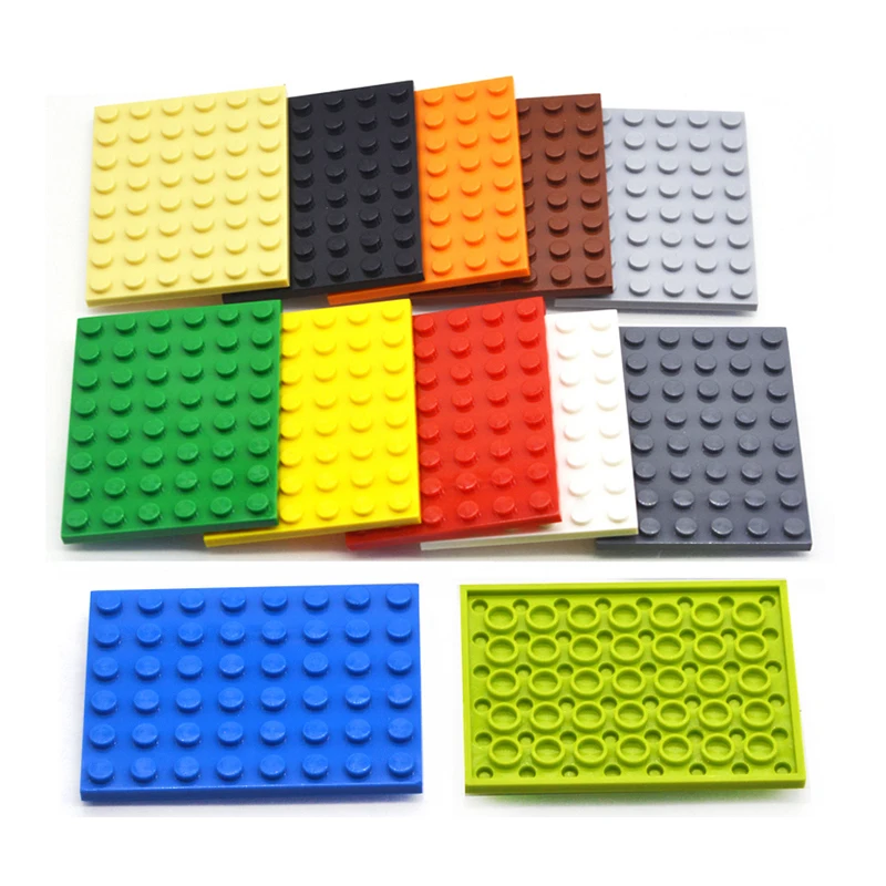 10pcs DIY Building Blocks Thin Figures Bricks 6x8 Dots 12Color Educational Creative Size Compatible With 3036 Toys for Children