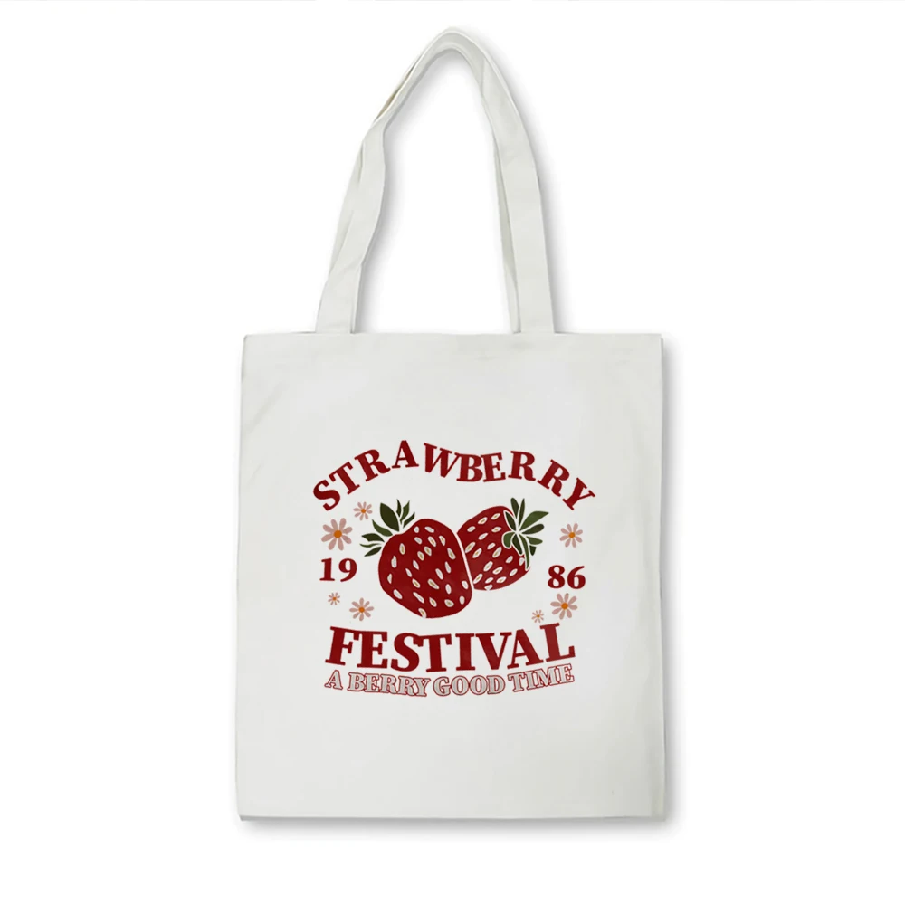 Strawberry Tote Bag Cute Tote Bag Strawberry Bag Plant Tote Aesthetic Bag Market Bag Tote Bag Shoulder Bag Shopping Bag