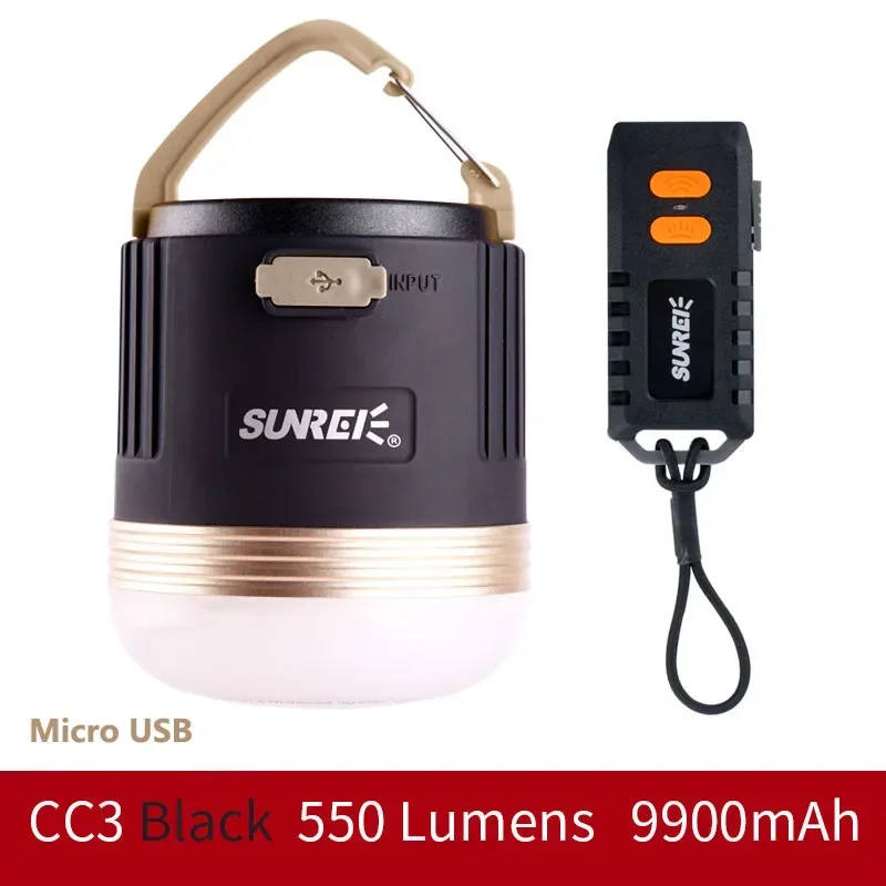 SUNREI CC3 CC5 Outdoor Camping Light Rechargeable Camping Light 840 Lumen USB Type C Rechargeable Light with 9900mAH Power Bank