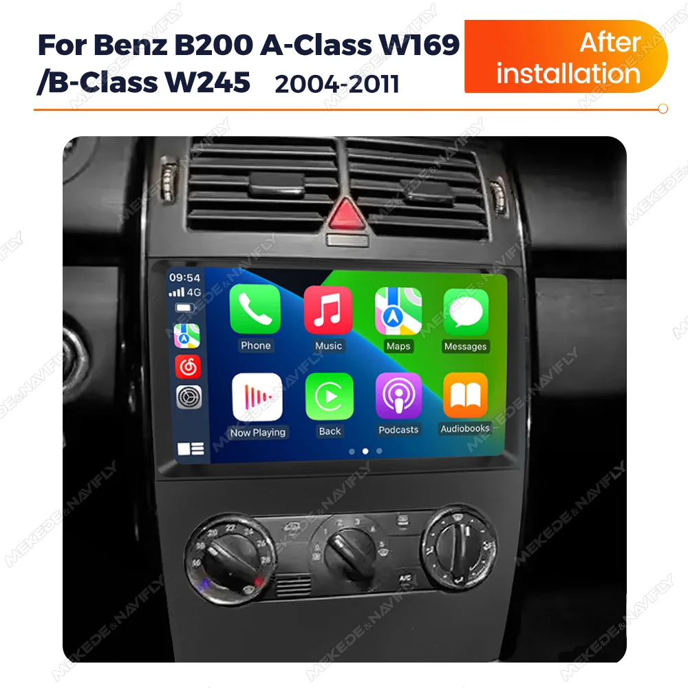 Android14 OS Rádio Multimídia Do Carro Para Benz B200 A B Classe W169 A160 A180 A200 A220 2009-2012 Car Play Auto Video Player GPS BT som automotivo bluetooth Carplay Sem Fio sistema inteligente carro aparelho de som