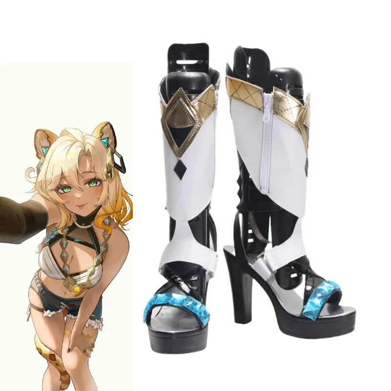 게임 원신 임팩트 시로네 코스프레 신발 부츠 애니메이션 중국 스타일 할로윈 파티 역할극 의상 액세서리 소품