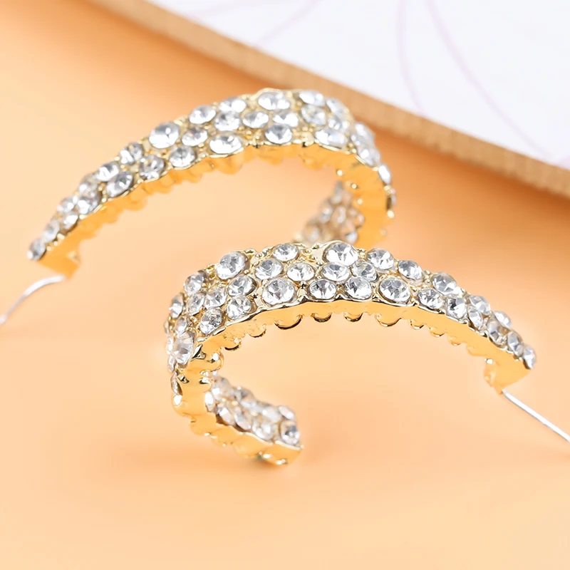 Big Circle Round Colored Zircon Hoop Drop Earrings for Women Fashion Hiphop Punk Charm Earrings Wedding Pendant Jewelry