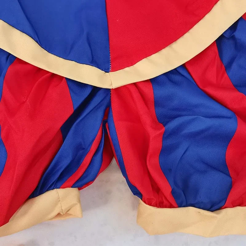 Fantasia de cosplay de circo Pomni com chapéu e luvas fantasias de Halloween roupas de carnaval (tamanho 110 cm-adulto 3XL)