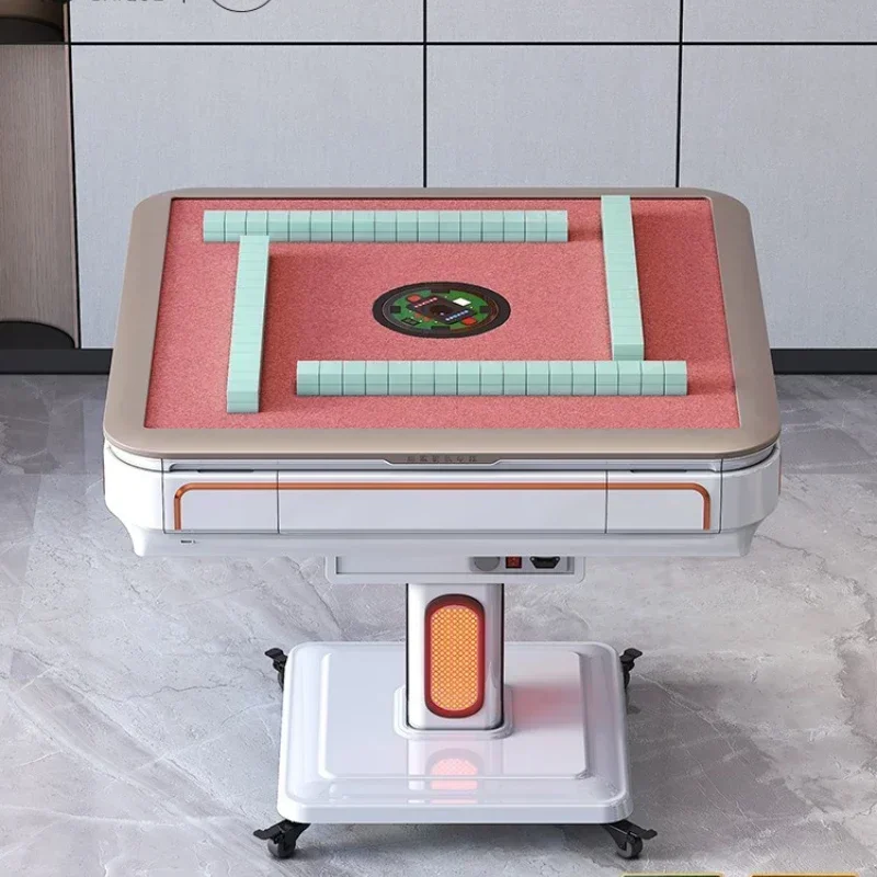 Pink Mahjong Machine Automatic Household Folding Heating Dining Table