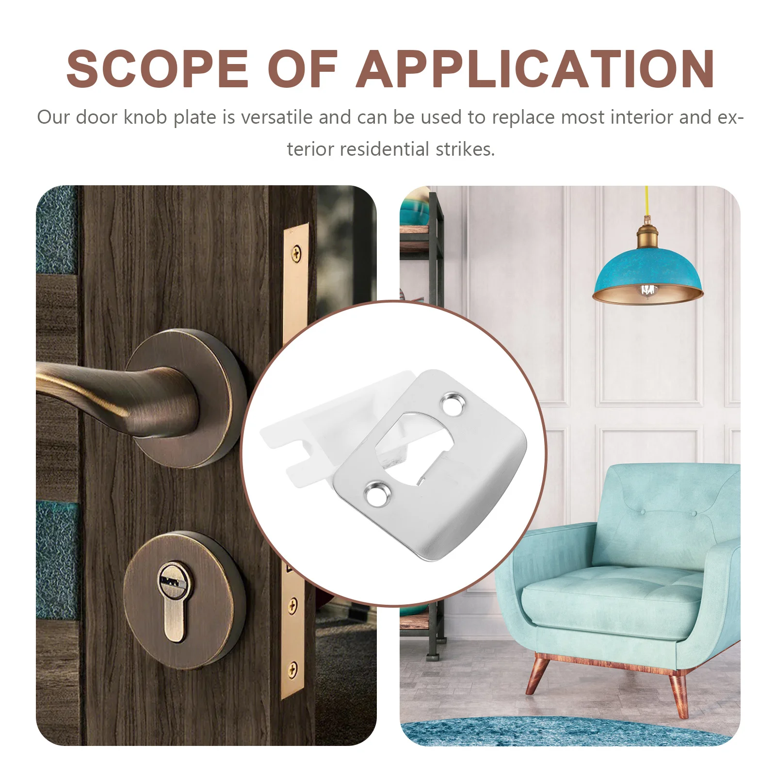 4 مجموعات سترايك لوحات الفولاذ المقاوم للصدأ ديدبولت تعزيز لوحة مزلاج الباب لوحة دليلية للأبواب الخشبية قفل الباب المعدني