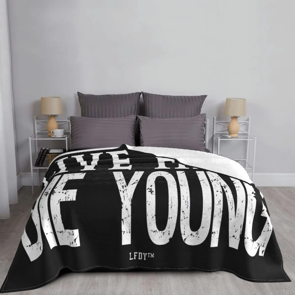 Lfdy Live Fast Die Young Blanket Bedspread On The Bed Soft Sofa Bed Ins Wind Throw Blanket