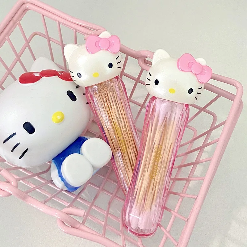 

Hello Kitty Storage Box Anime Cute Versatile Fashion Girl Portable Toothpaste Makeup Cotton Signboard Kawaii Gift Wholesale