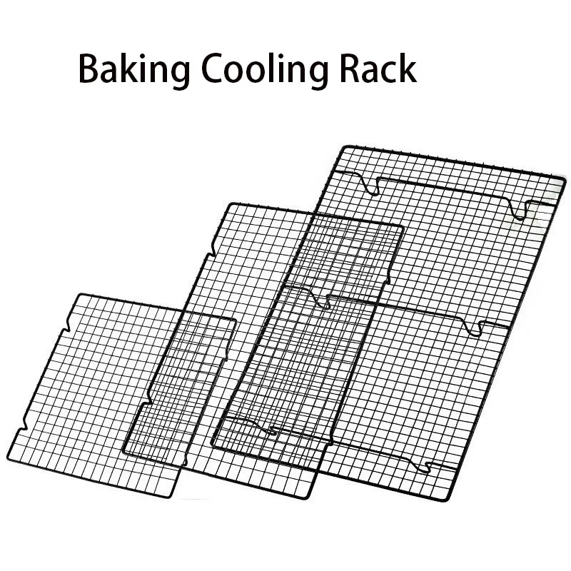 4 Sizes Stainless Steel Cooling Grid Tray Non-stick Biscuit Bread Cake Rack Barbecue Egg Tart Baking Food Pan Kitchen Shelf