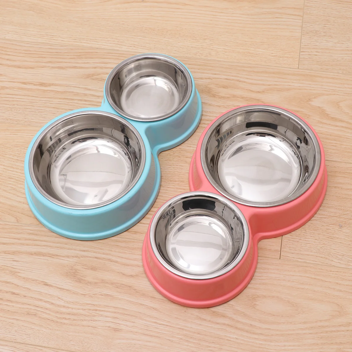 

Stainless Steel Dog Bowl Dual Pet Feeder Non-Skid Rust Resistant Bowl for Cats Dogs Wet Dry Kibble Water