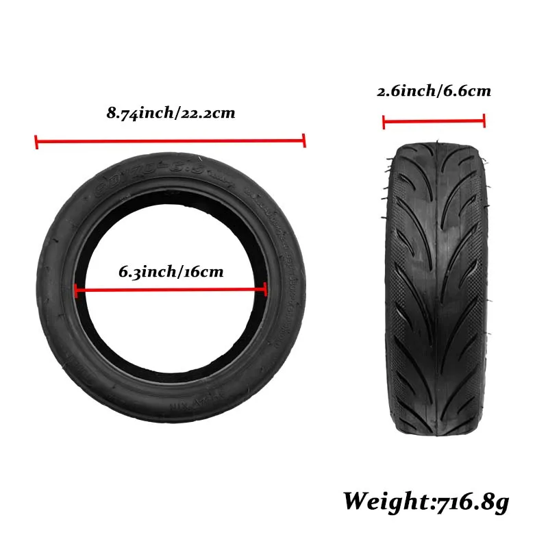 60/70-6.5 Tubeless Vacuum Tire For Xiaomi 6 Zero 10X Kaabo High Grip Durable All Weather E-Scooter Replacement Tyre 10 Inch