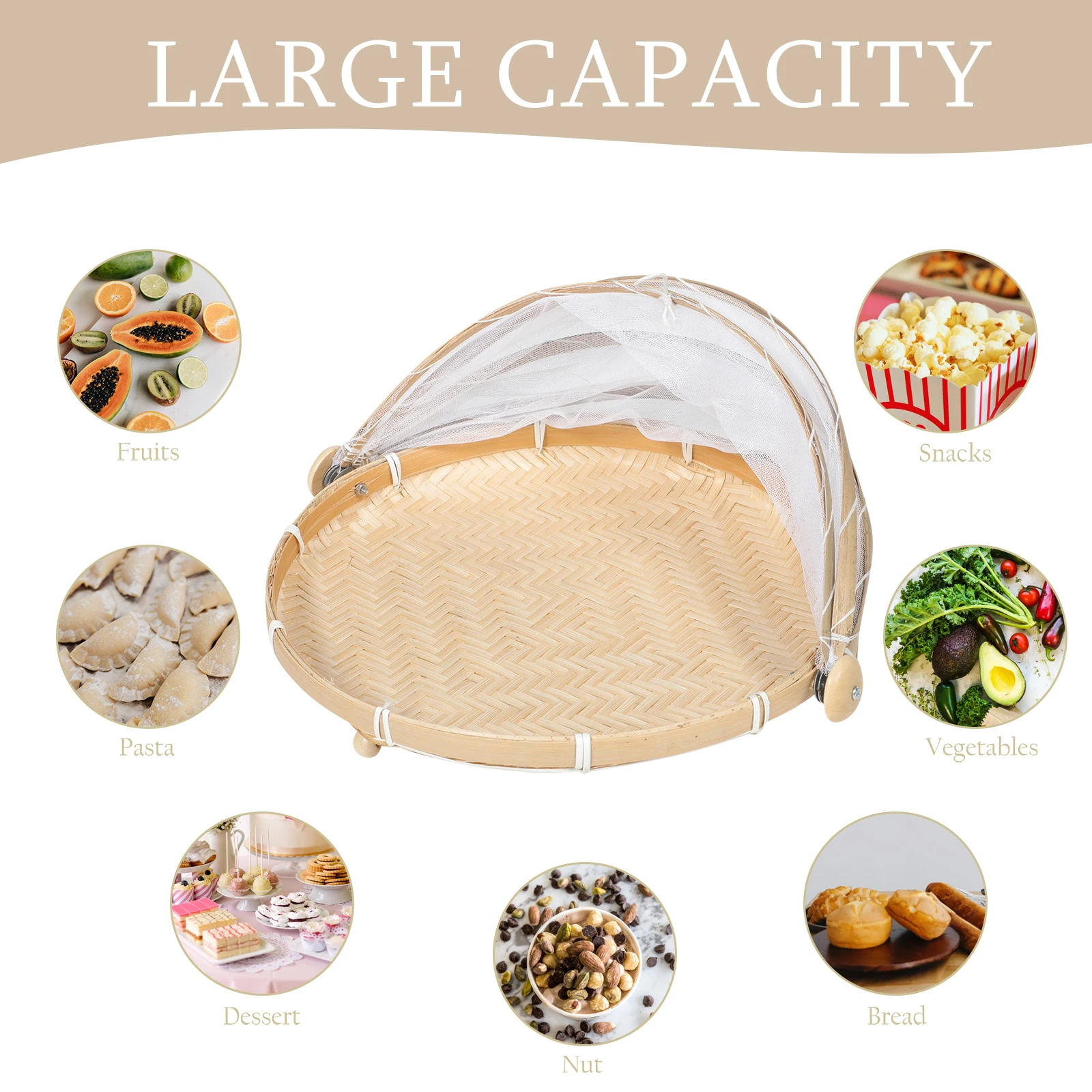 

Woven Basket Bamboo Dustpan Garden Baskets Gathering Vegetables Storage Covered Fruit Dining