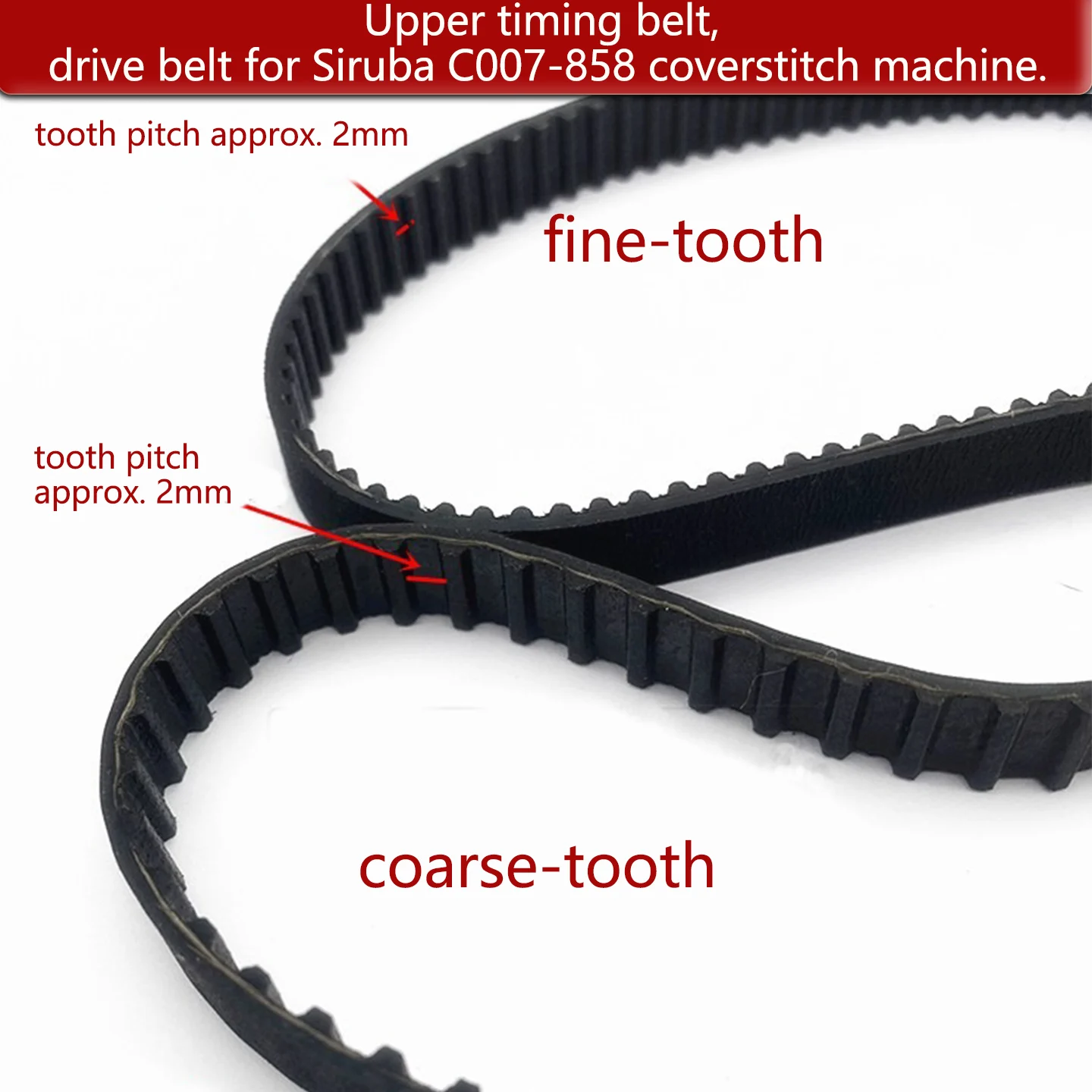 Sewing Machine Spare Parts | 3M276 Timing Belt Coarse & Fine Tooth For Siruba C007 Small & Large Square‑Head Coverstitch Machine