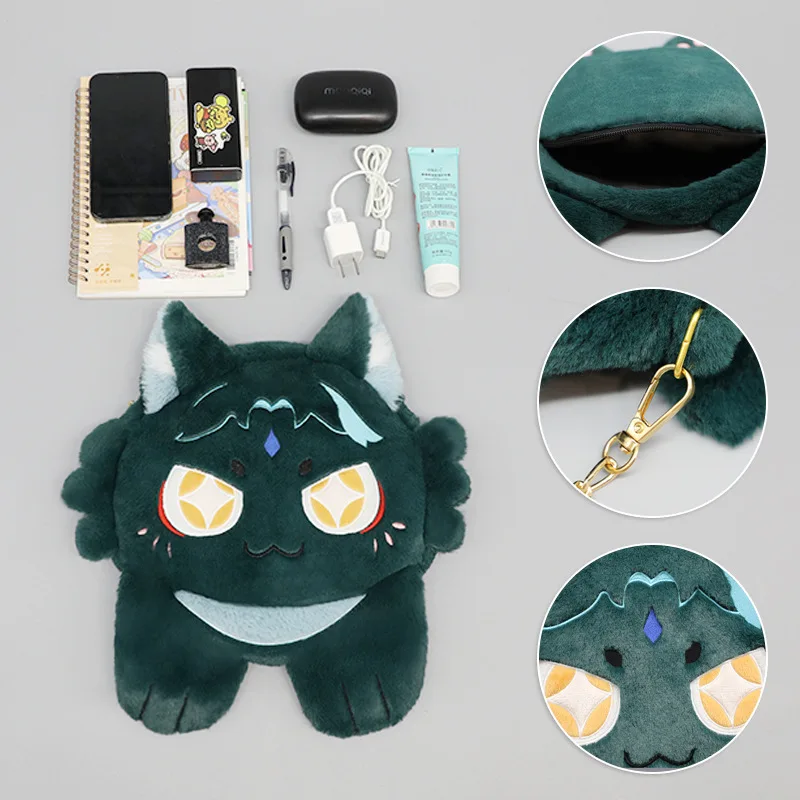 Spiel Genshin Impact Xiao Cosplay Ita Tasche Grün Schöne Plüsch Umhängetasche Handtasche Frauen Halloween Party Kostüm Zubehör