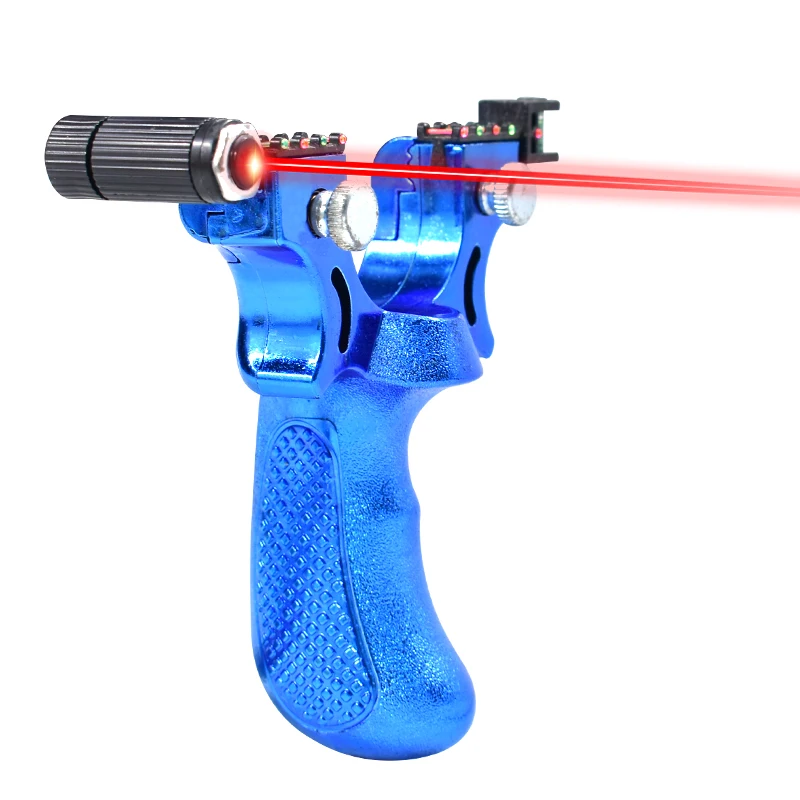 Traditional Red Laser Aiming Slingshot Outdoor Toy Hunting Shooting Equipment Rapid Shooting Sling Two-color Optional