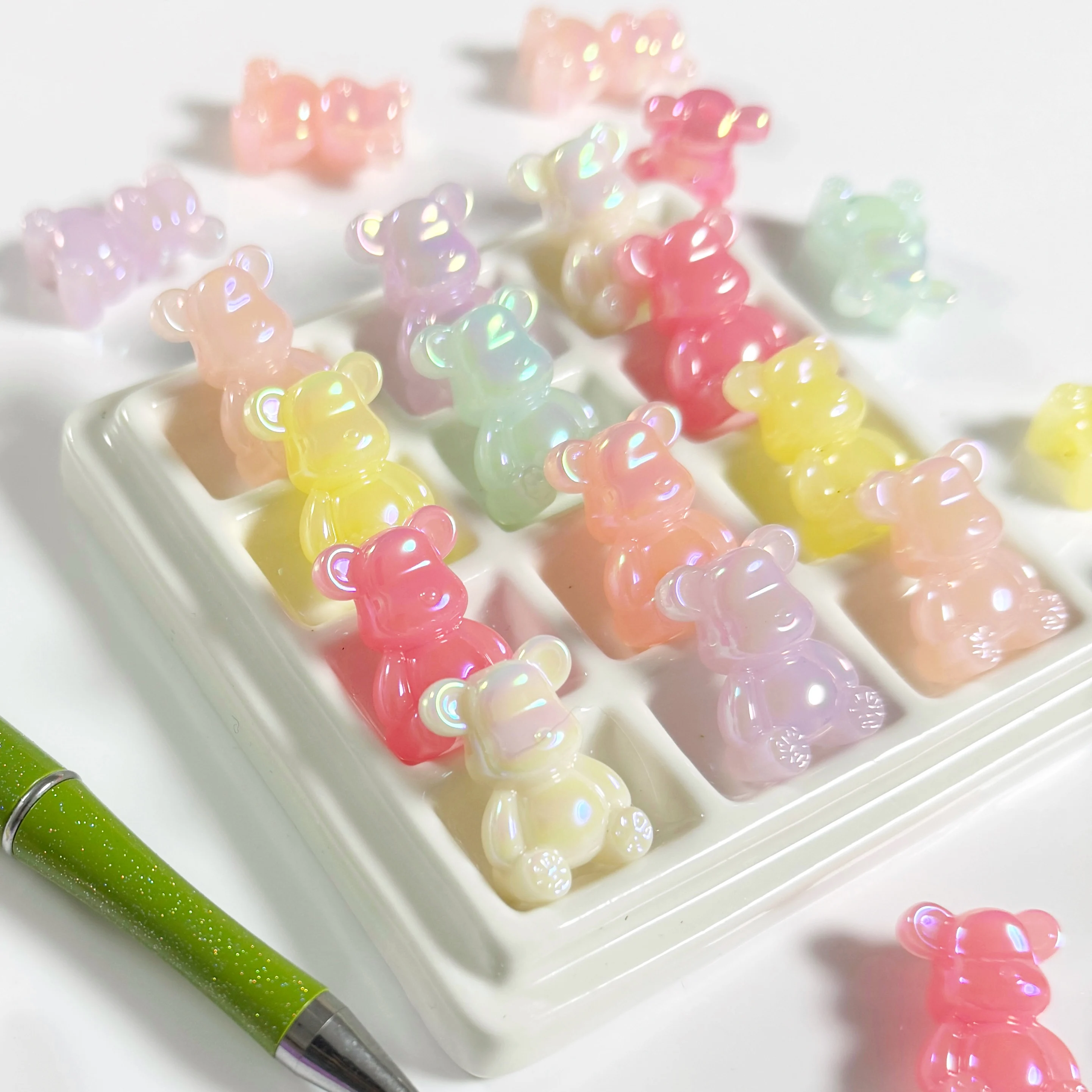 Kawaii Cute Small Jelly Bear Beads For Jewelry Making DIY Decorations Bracelet Necklace Charms Beadable Pens Hairpin Accessories