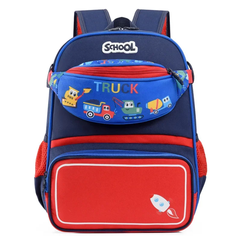 New Cute Cartoon Unicorn Dinosaur Children\'s School Bookbags Set, Backpack, Chest and Waist Bag, Detachable Two-piece Set