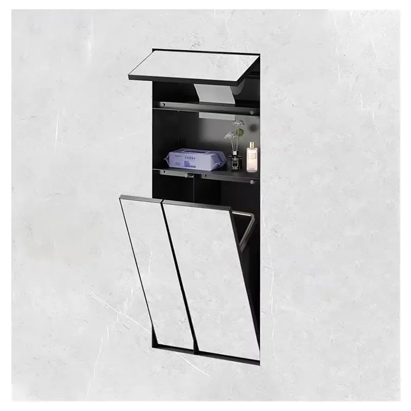 Stainless Steel Wall Mounted Toilet Niche Bathroom Storage Shelf Rust Resistant Finish Organizer for Modern Bath Room Decor
