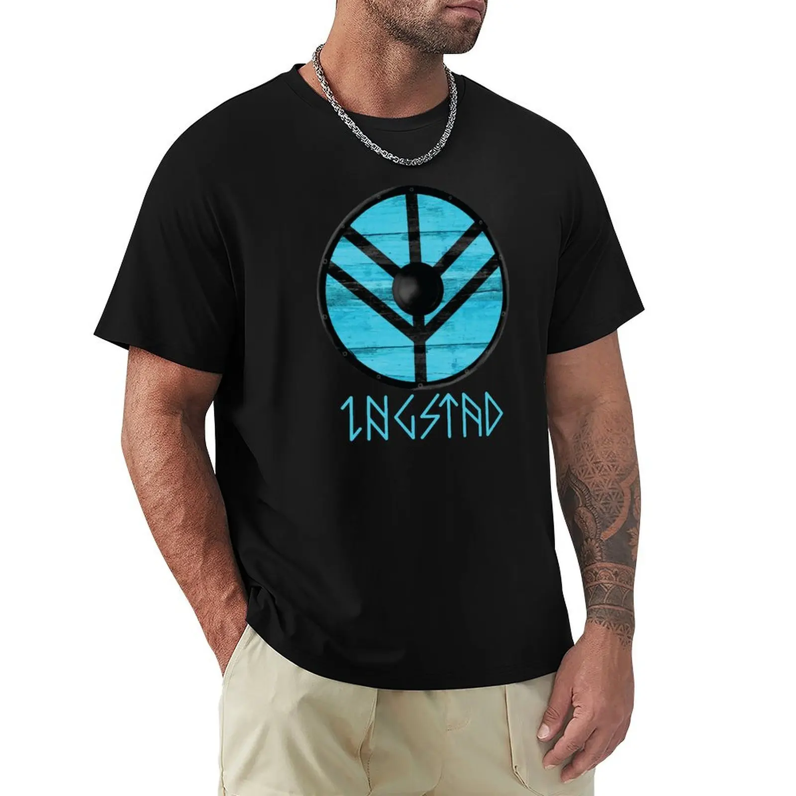 

VIKING SHIELD - LAGERTHA SHIELD - EARL INGSTAD T-Shirt Work Basic Short Sleeve Top