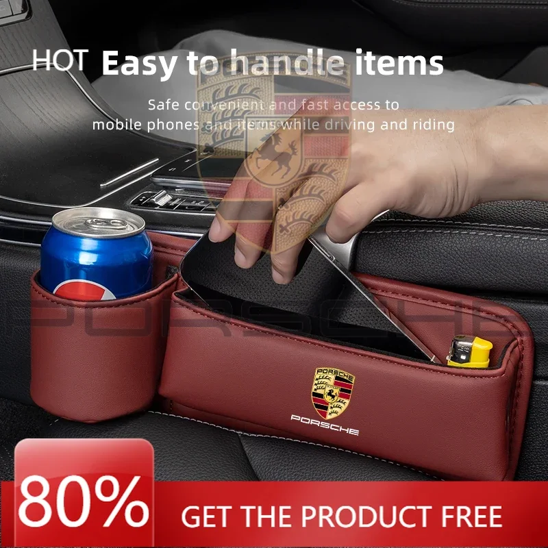 

Органайзер для сидений из кожи с отсеком для хранения и подставкой для стаканов для Porsche Cayenne, Macan, Panamera, 918, 911