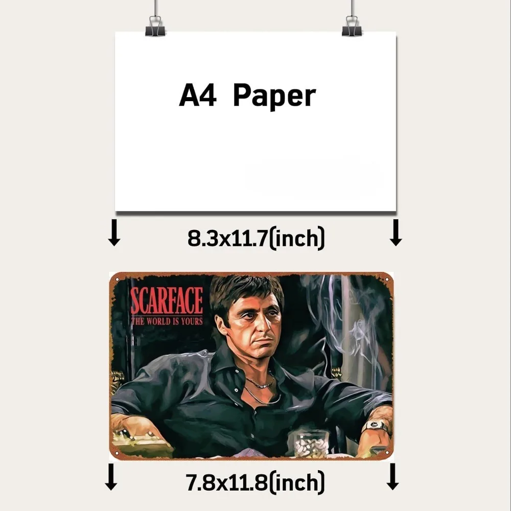 Metal Tin Sign Poster The World Is your Scarface Movie targa in metallo Poster per Bar Club Wall Home Bedroom Vintage Wall Plate