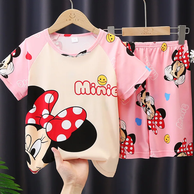 Bambino Neonate Minnie Mouse Pigiama Set Estate Manica Corta Pigiama Stitch Enfant Disney Pijama Bambini Abbigliamento Da Notte Homewear Pjs