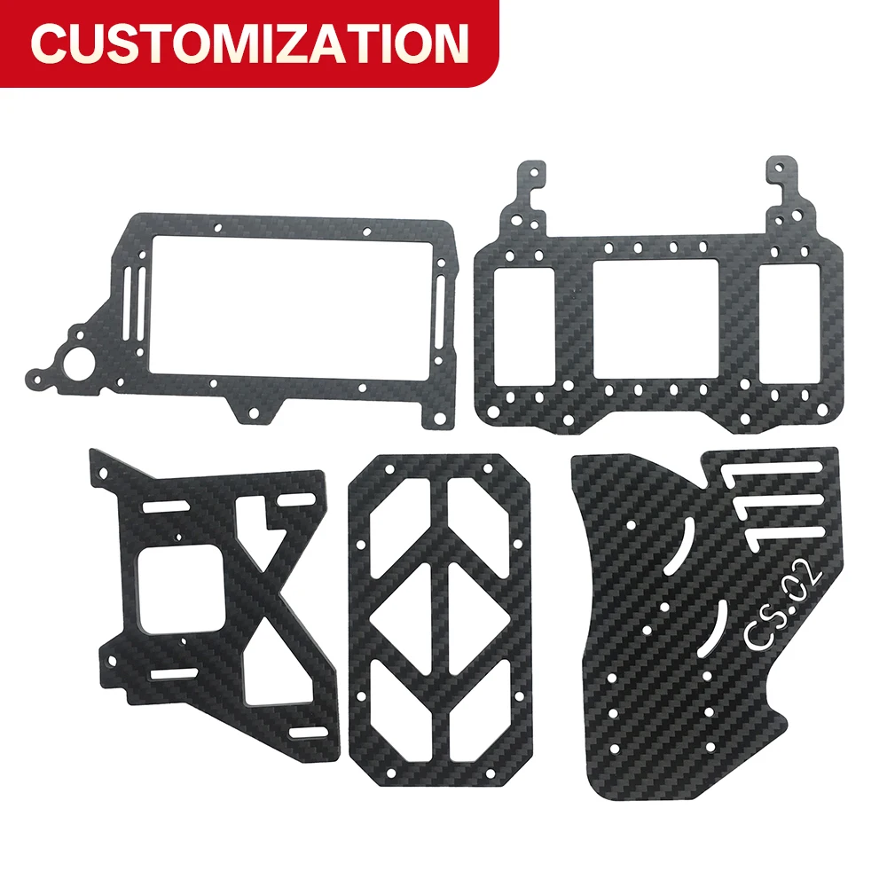 

Customized CS.02 carbon fiber multi-axis quad-axis wing frame plate lightweight laser-cut CNC machining center 3d printing