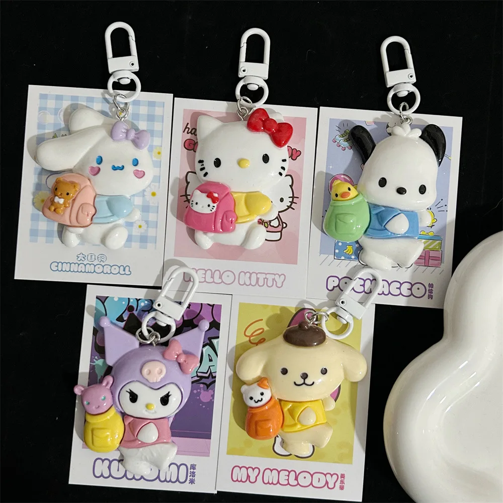 

Hot Anime Sanrio Kindergarten Series Peripheral Key Chain for Students Gifts Kawaii Cartoon Pendant Decorated Backpack Accessory