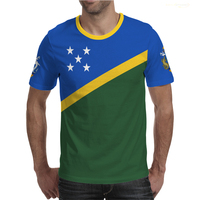 2024 NEW Solomon Islands Flag Badge Emblem 3D T-shirt Unisex Breathable Printed Sports Tops Personalized Unisex Custom Tee