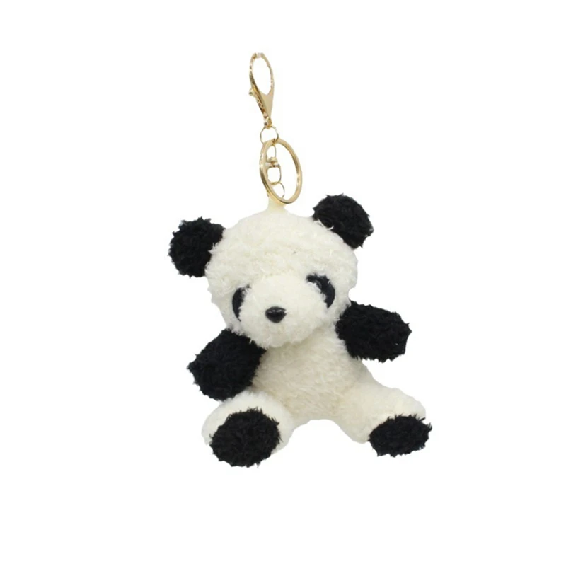 Plush Panda Keychain para mochilas, enfeites de animais recheados, pingente durável, fácil de usar