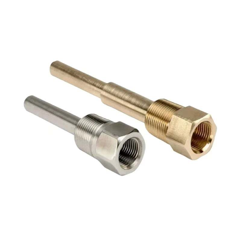 Stainless steel and brass precision pipe fitting parts CNC turned and milled with internal and external threaded pipe fittings
