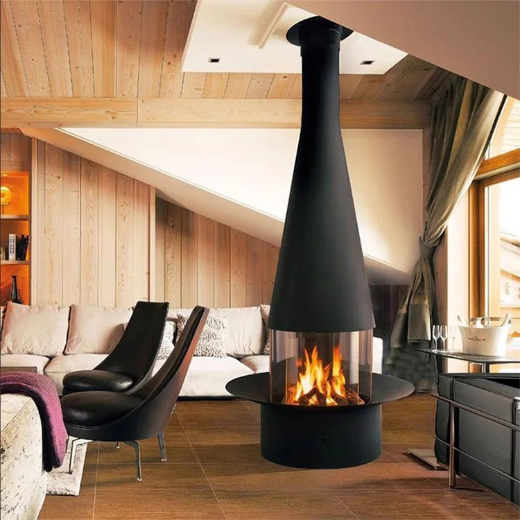 Custom-Made Metal Wall-Mounted Fireplace Ethanol Heater Indoor Villa Energy-Saving Decorative Heating view 3