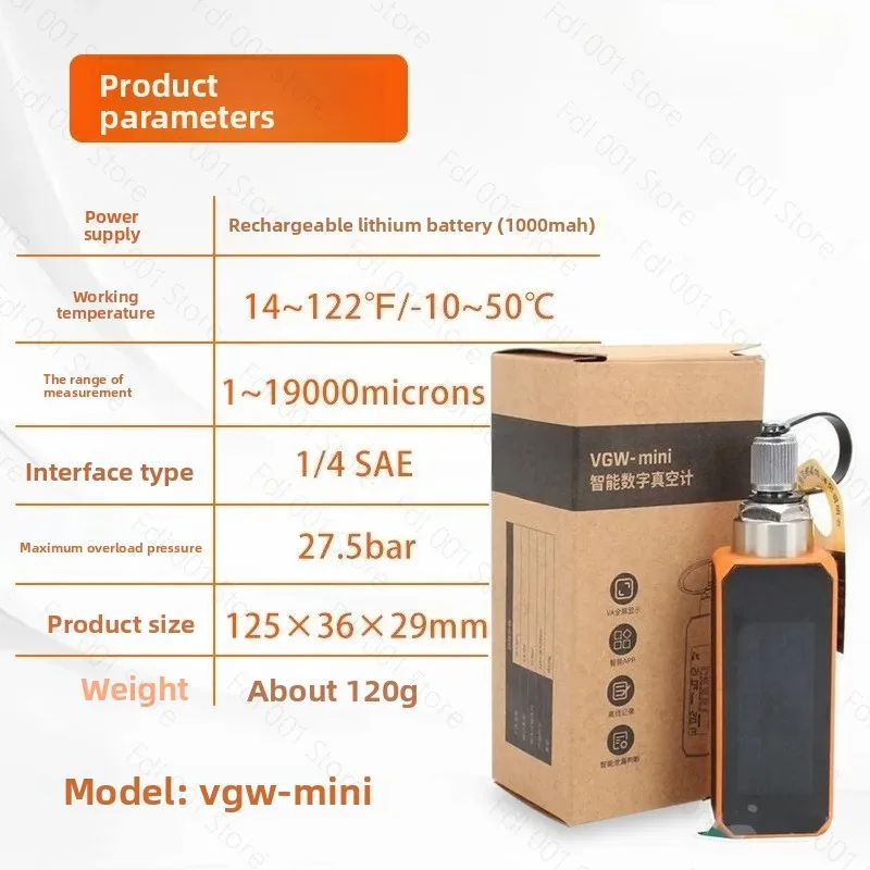VGW-Mini Vacuum For Gauge Micron Digital Micron Gauge Refrigeration Vacuum Testment Accurate Measurement