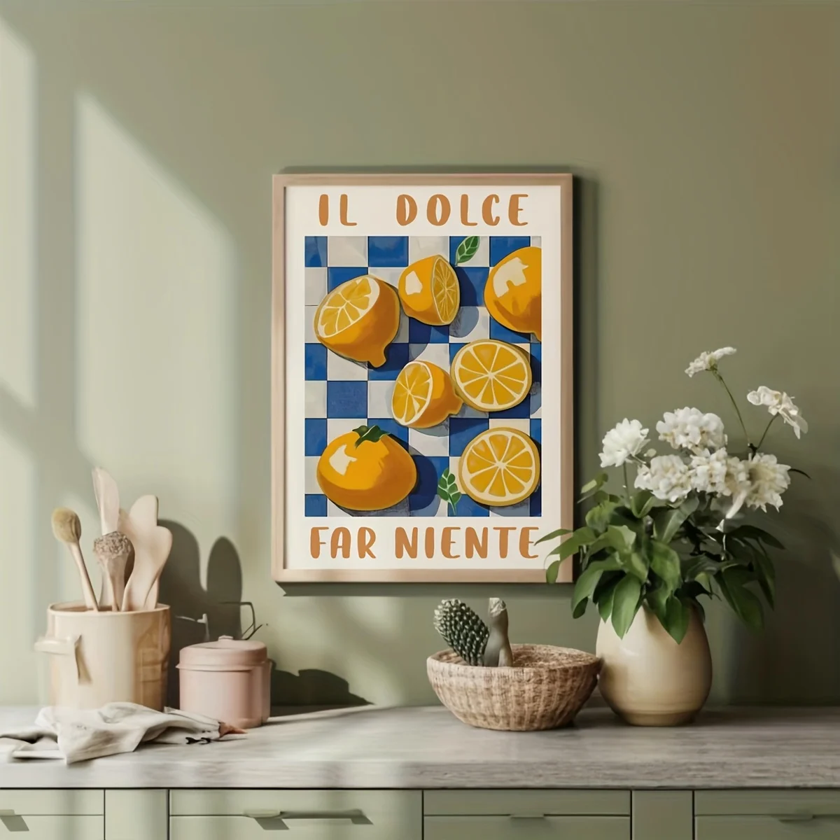2pcs/Set Italy City Landscape Summer Poster Frameless Italian Vibe Style Wall Art Lemon Poster Mediterranean Landscape Poster