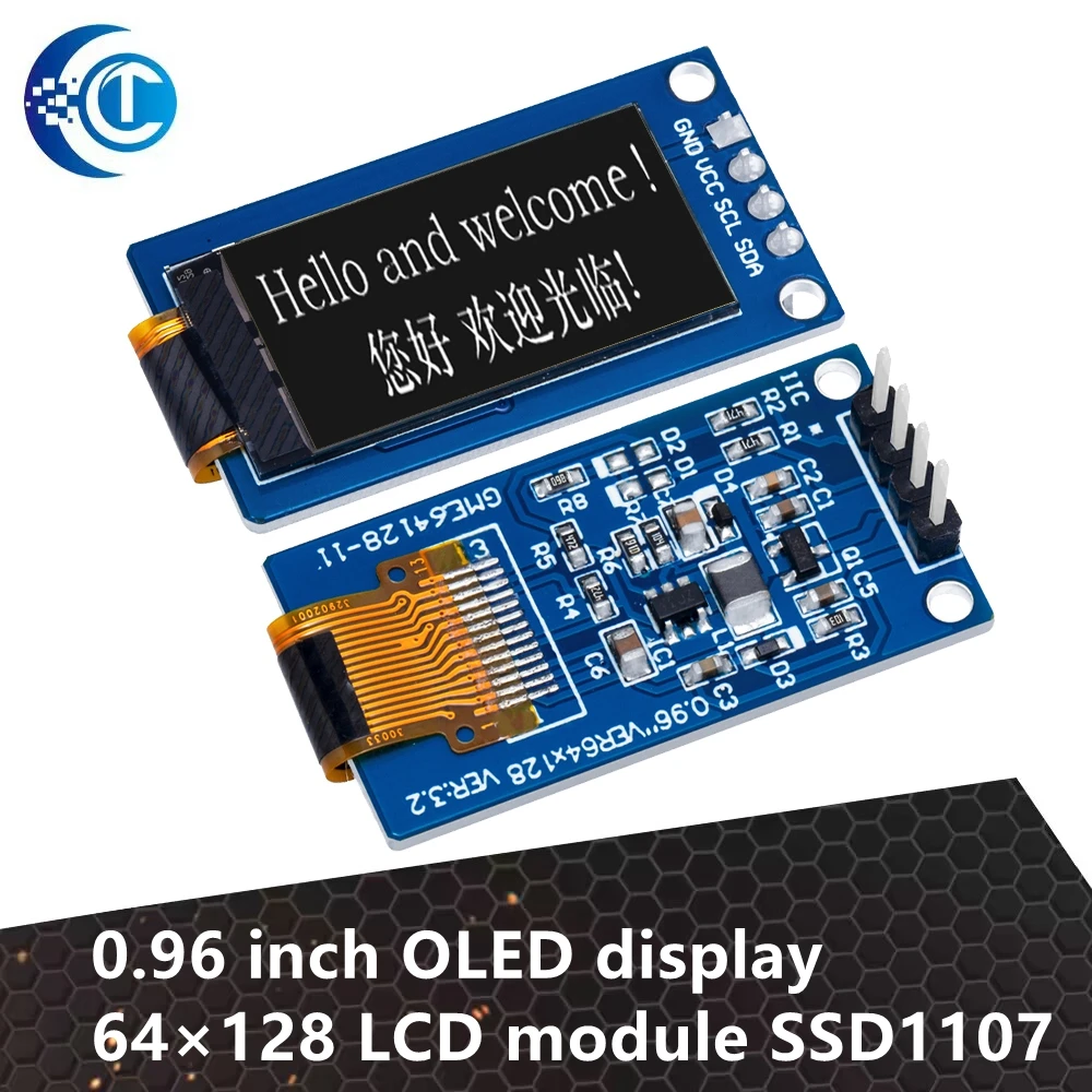 0.96 inch OLED display 64×128 LCD module SSD1107 LCD 0.96 