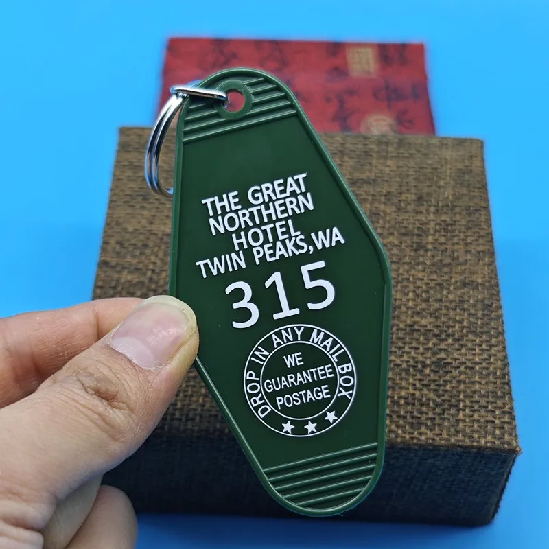 The Great Northern Hotel Room 315 Keychain Twin Peaks Inspired Key Tag Vintage TV Series Peripheral Pendant