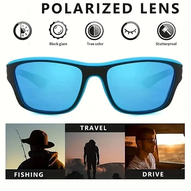 1 Pc Men\'s Outdoor Sports Riding Glasses Unisex New Color-changing Sunglasses Polarized Sunglasses Fashionable Windproof Glasses