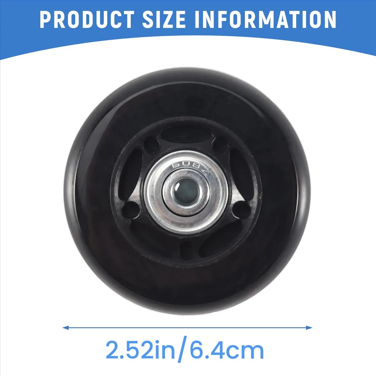 大セール！スーツケース用交換ホイール2個セット。高級感のあるゴム製。外径64mm。新品。