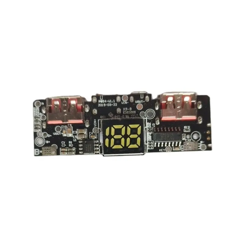 LED Dual USB5V  2A 1A Micro/Type-C/USB Input Power Bank 18650 Battery Charger Board Module with Display Screen